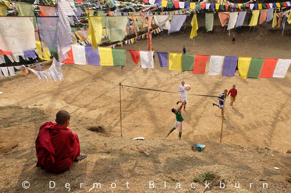 Young monks playing football, Rumtek, Sikkim
