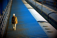 Man on roof, New Delhi Station