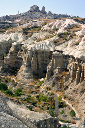 Uçhisar and Pigeon Valley, Cappadocia, Turkey.