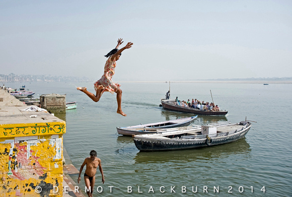 Jumping in the Ganges, Varanasi