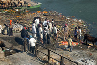 Preparing for a cremation, Varanasi, Urttar Pradesh