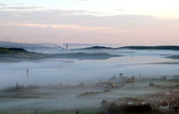 Early morning mist dispersing from Larne Lough, County Antrim